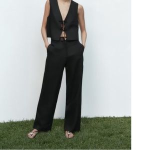 Zara Wide Leg Linen Trousers